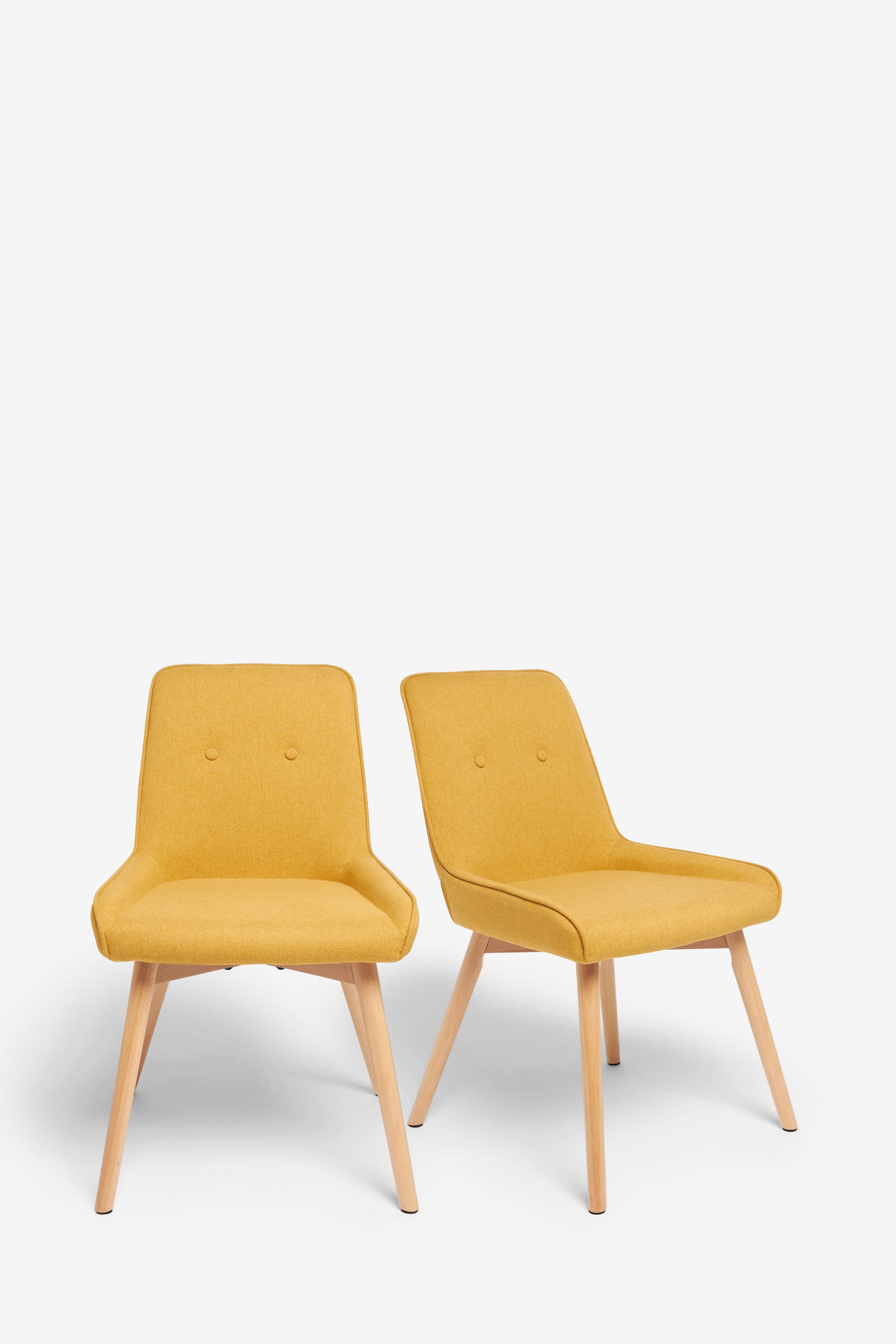 Buy Set of 2 Soft Marl Ochre Yellow Lacey Dining Chairs With Natural Legs from Next Ireland
