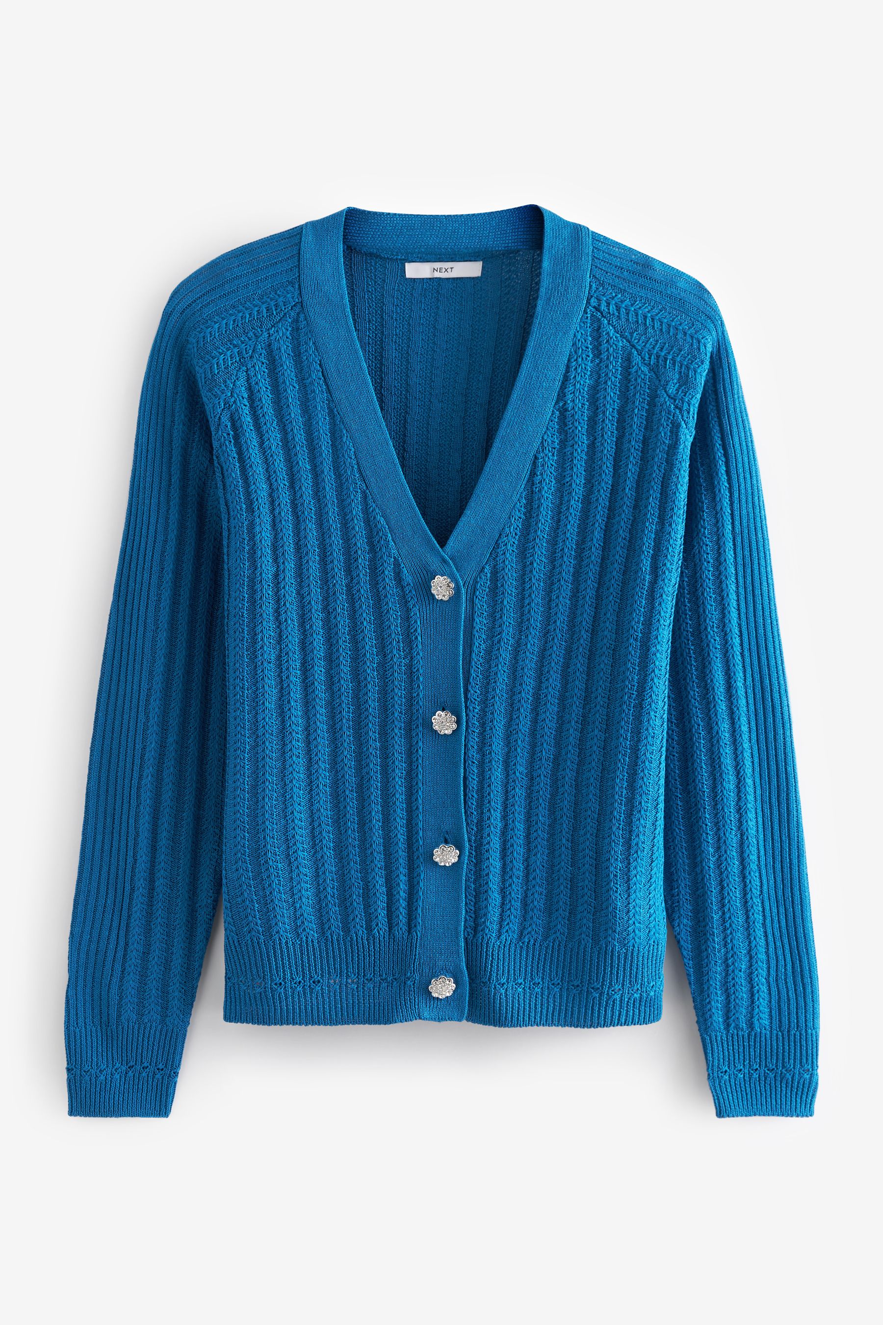 Buy Cobalt Blue Gem Button Up Linen Cardigan from Next Ireland