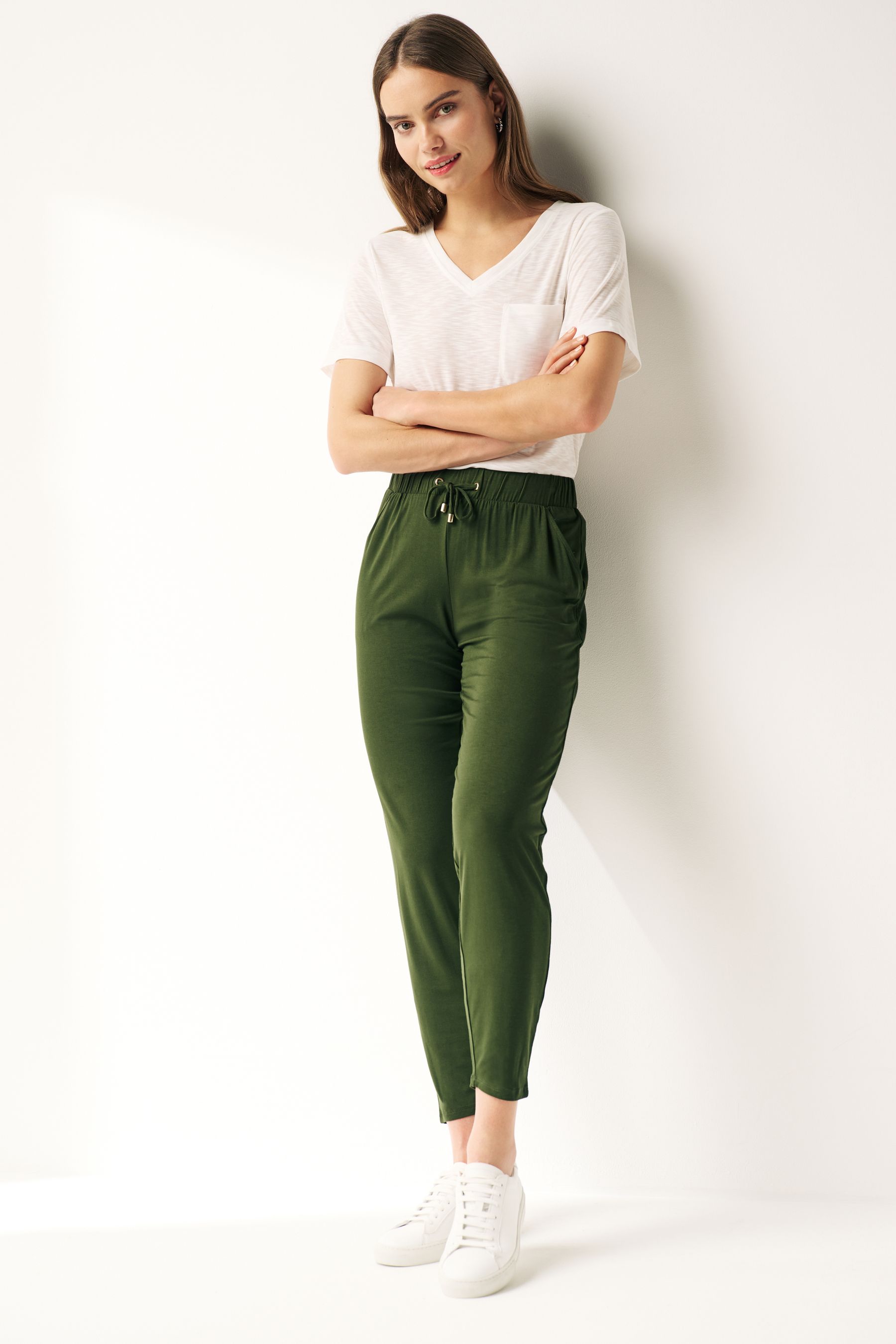 Buy Dark Khaki Green Jersey Joggers from the Next UK online shop