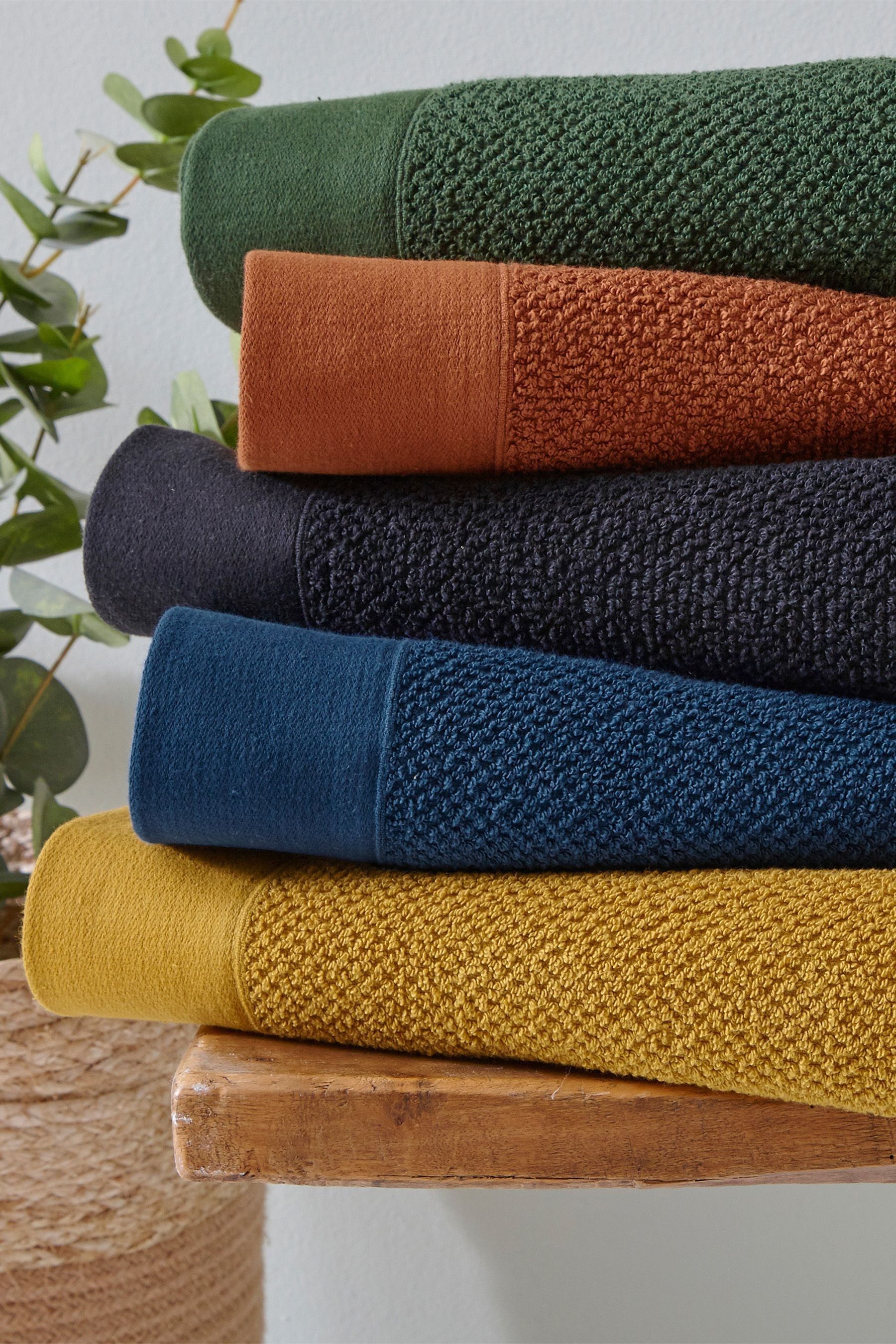 Buy furn. 4 Piece Ochre Yellow Textured 100 Cotton Bale Towels from the Next UK online shop