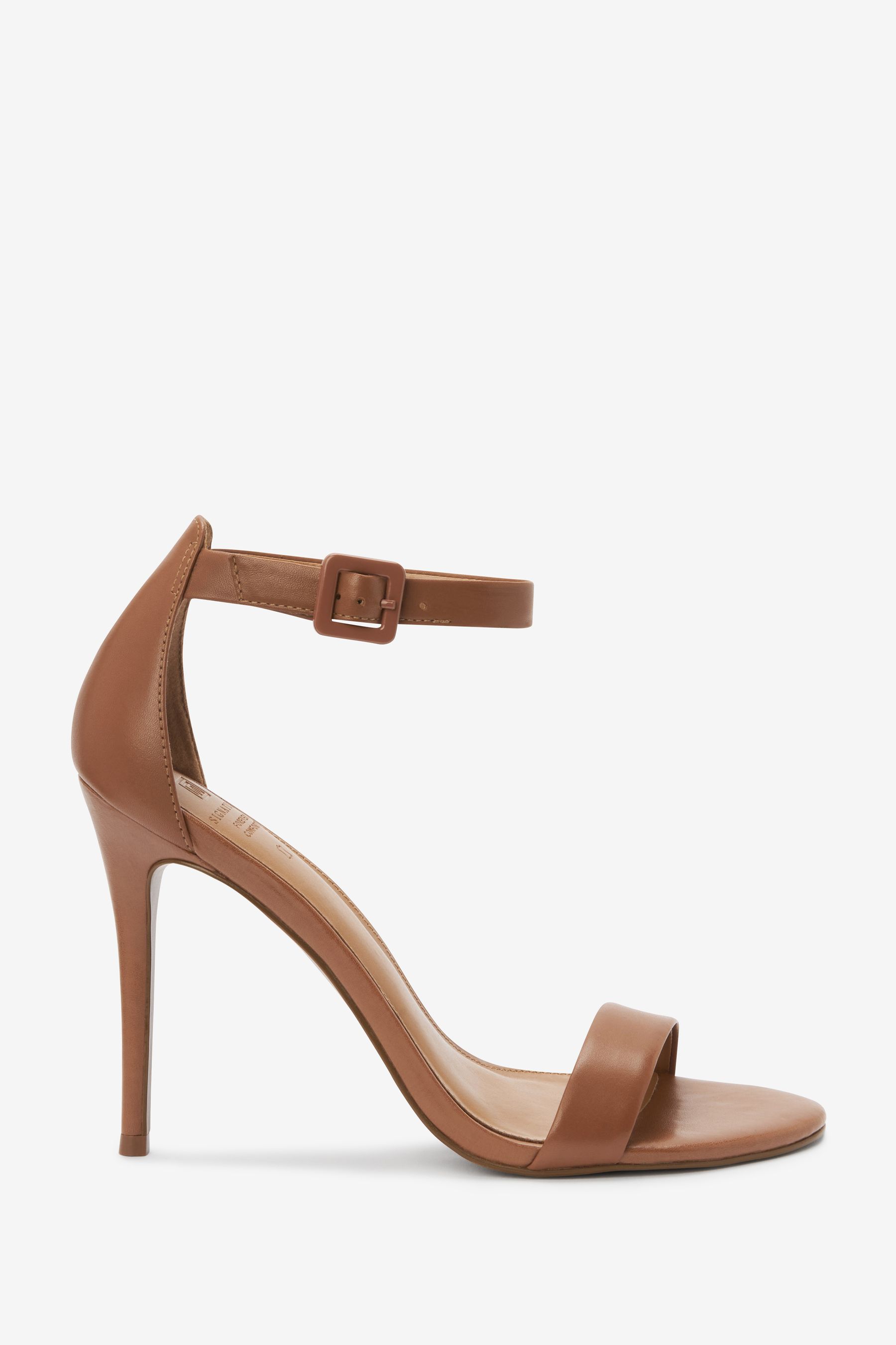 Buy Tan Brown Signature Leather High Heel Sandals from Next Luxembourg