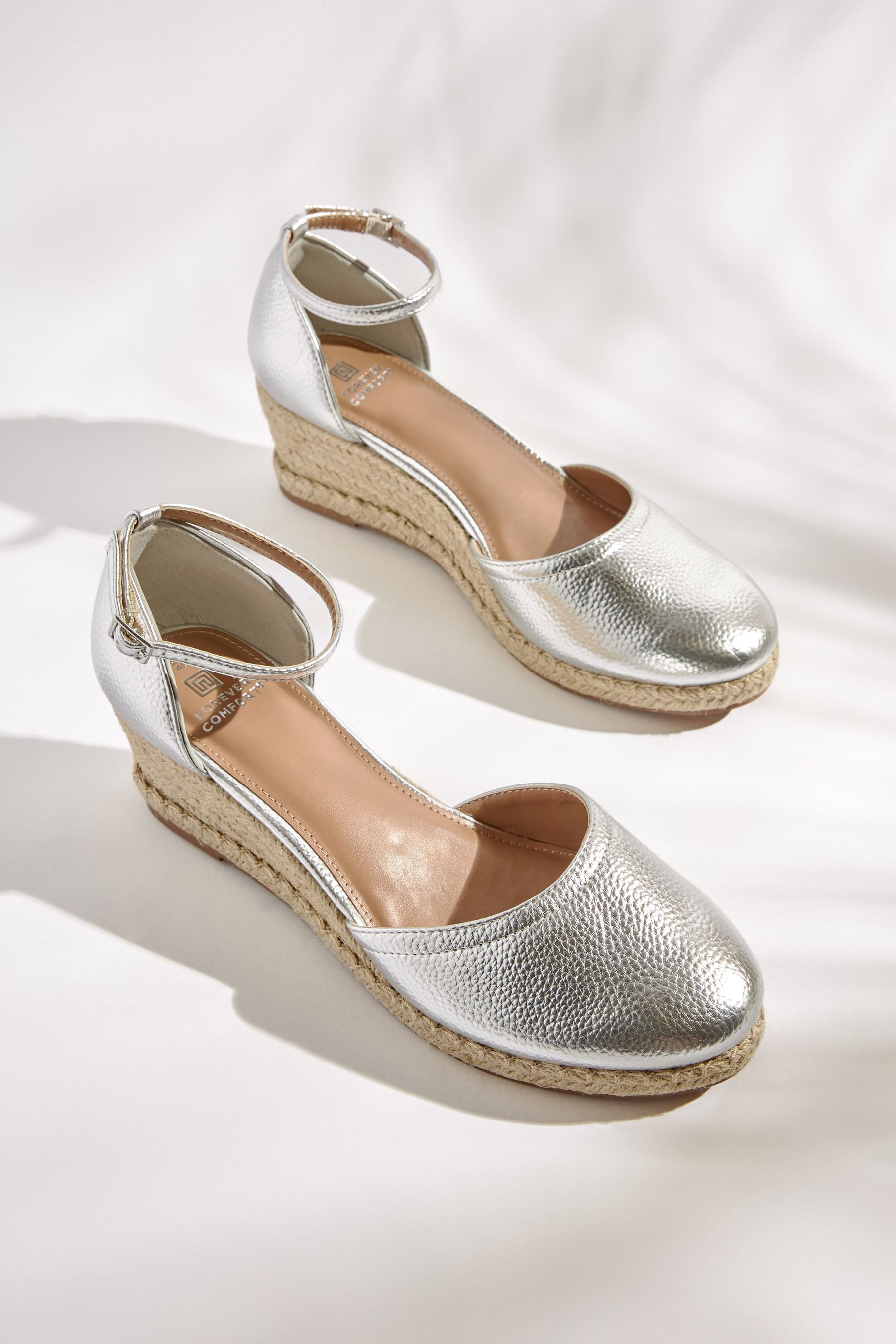 Silver wedges wide fit store