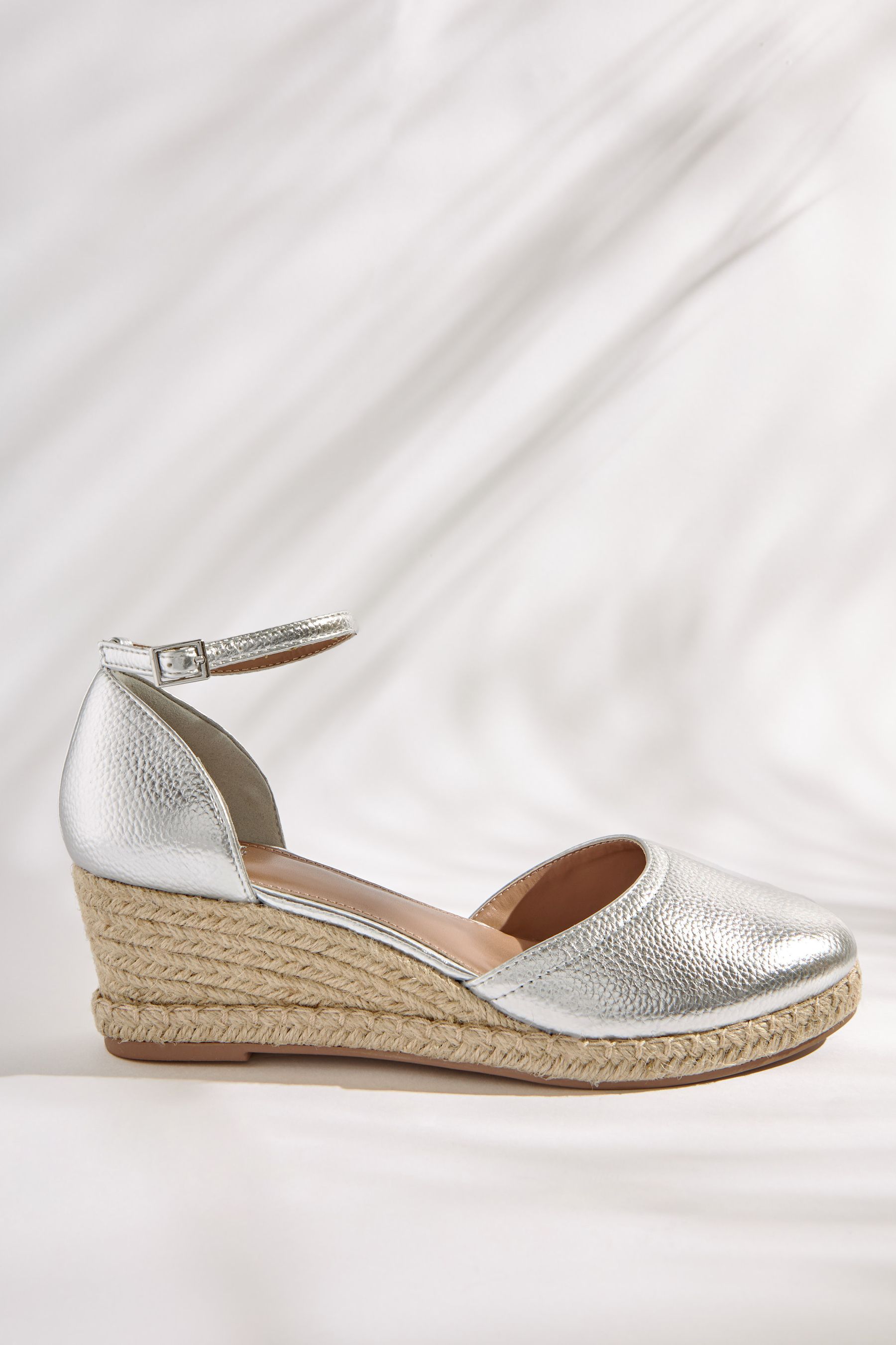 Buy Silver Regular Wide Fit Forever Comfort Closed Toe Wedges from Next Luxembourg