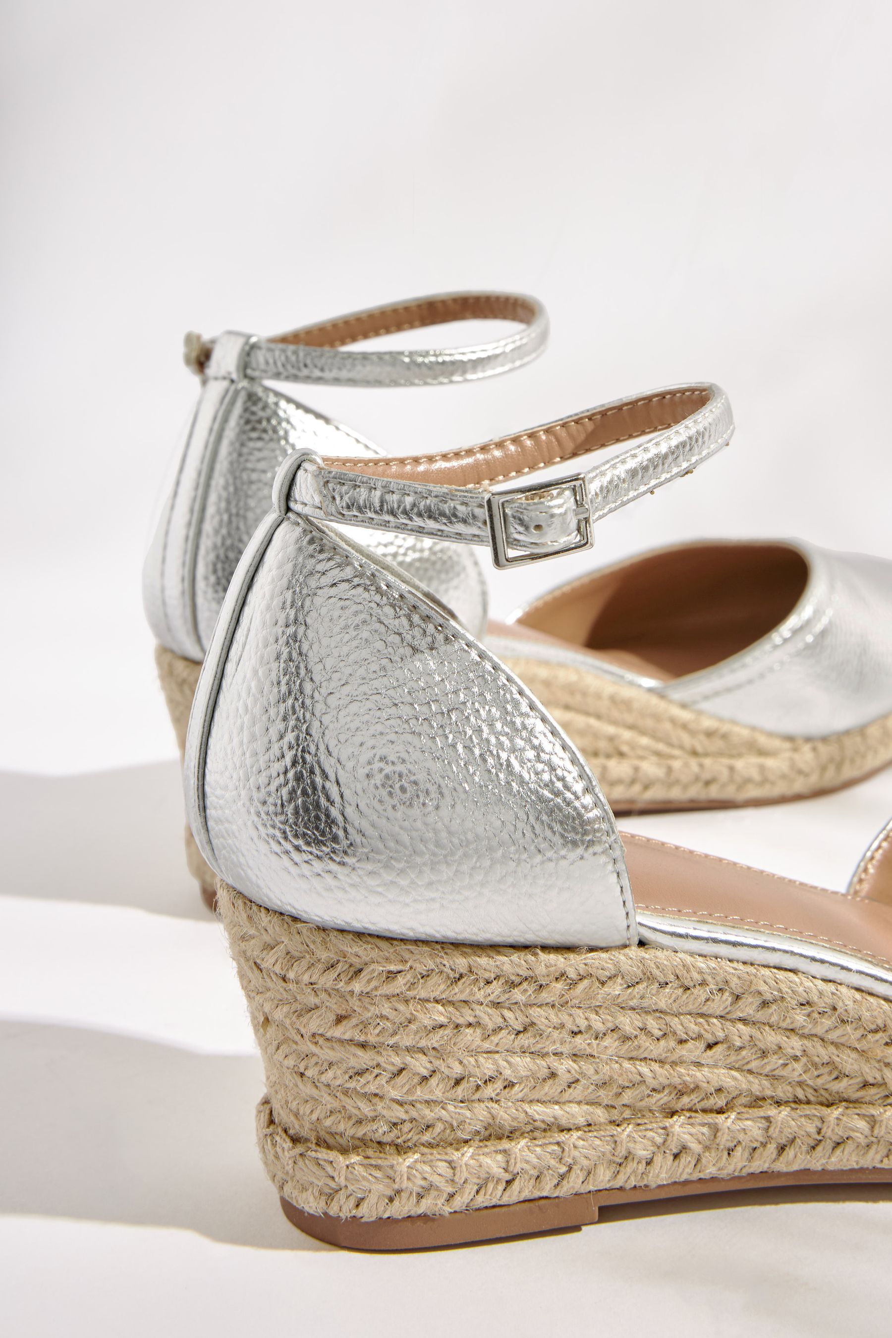 Buy Silver Regular Wide Fit Forever Comfort Closed Toe Wedges from Next Luxembourg