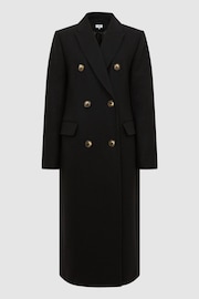 Reiss Black Darla Longline Double Breasted Formal Coat - Image 2 of 7