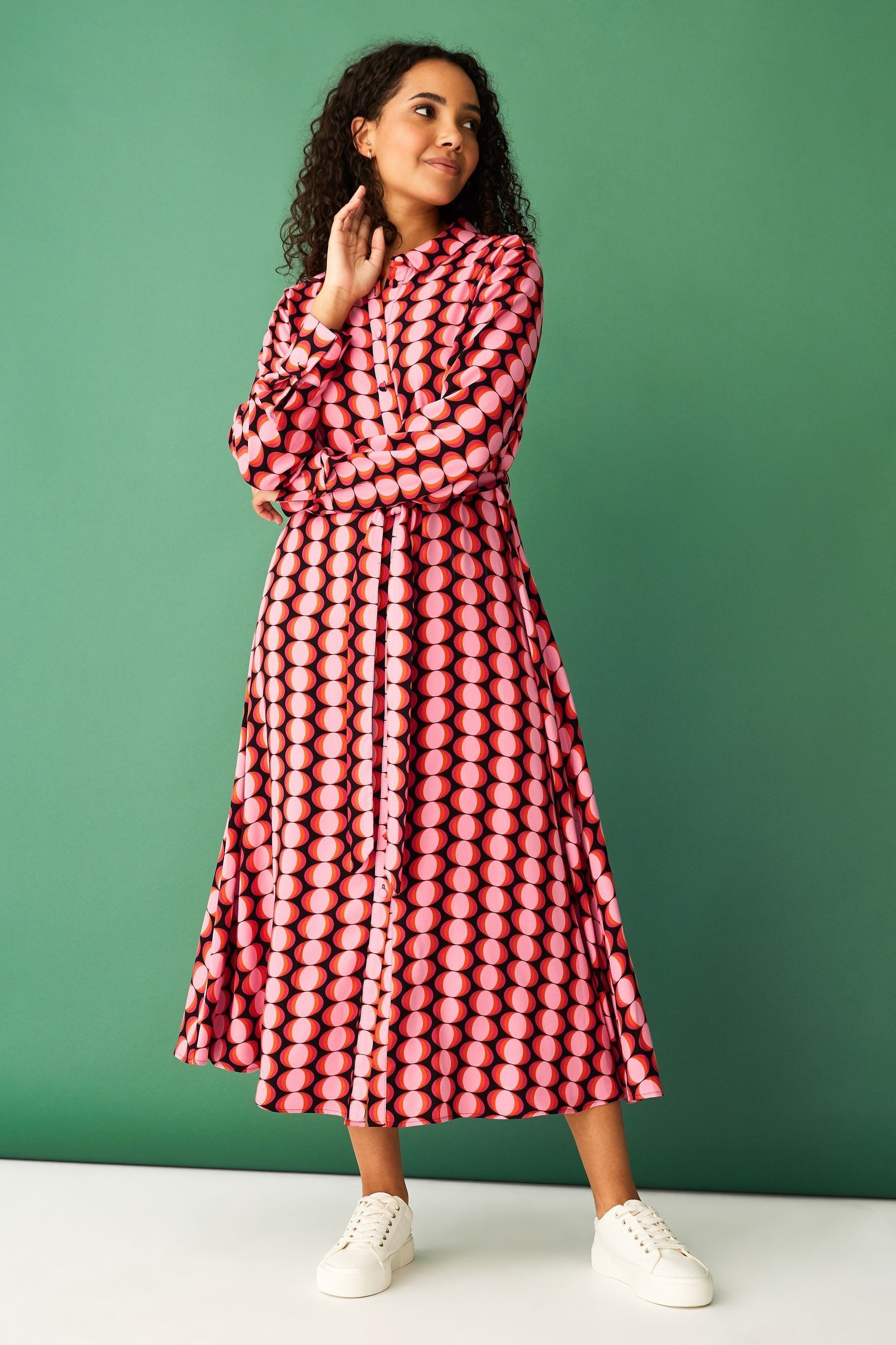 Buy F F Pink Geo Shirt Dress from Next Ireland