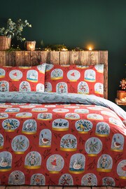 furn. Red Twelve Days of Christmas Reversible Duvet Cover and Pillowcase Set - Image 1 of 3