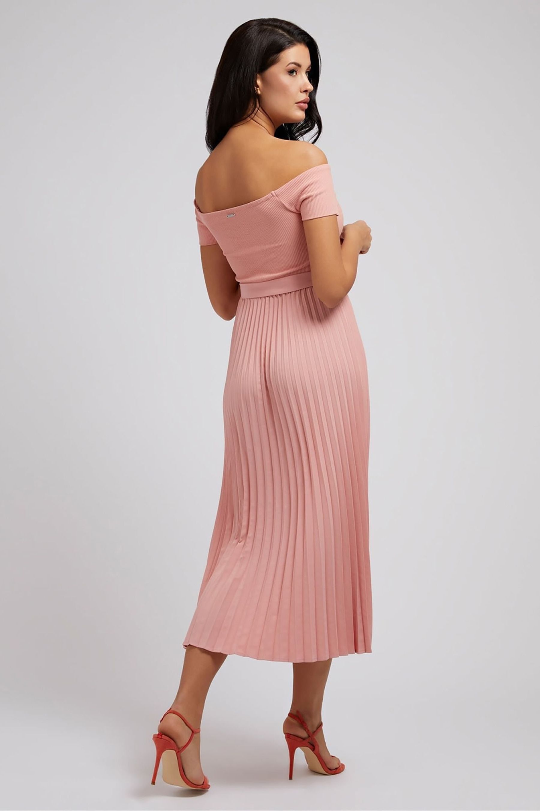 Buy Guess Erynn Short Sleeve Pleated Midi Dress from Next Luxembourg