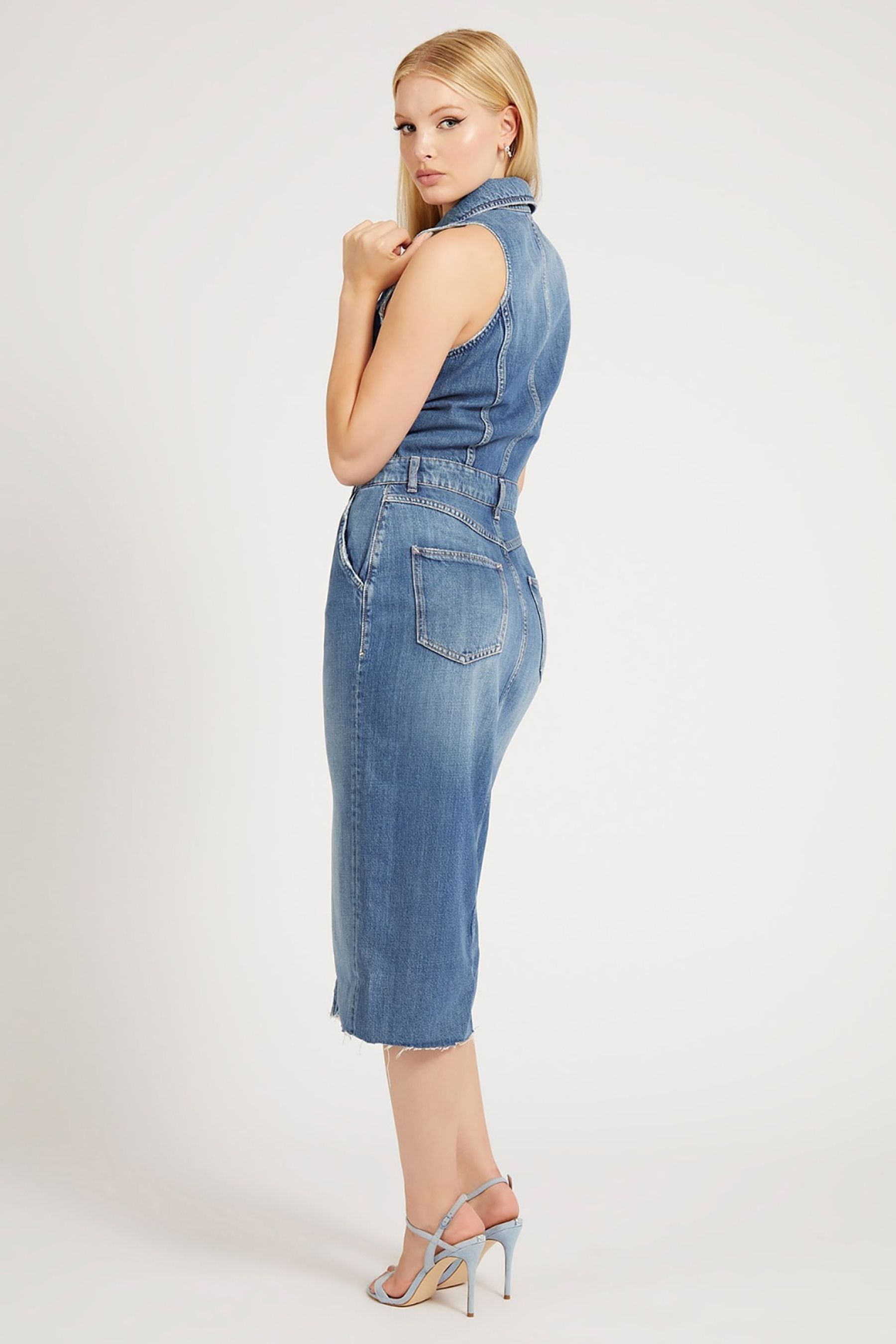 Guess denim maxi dress hot sale