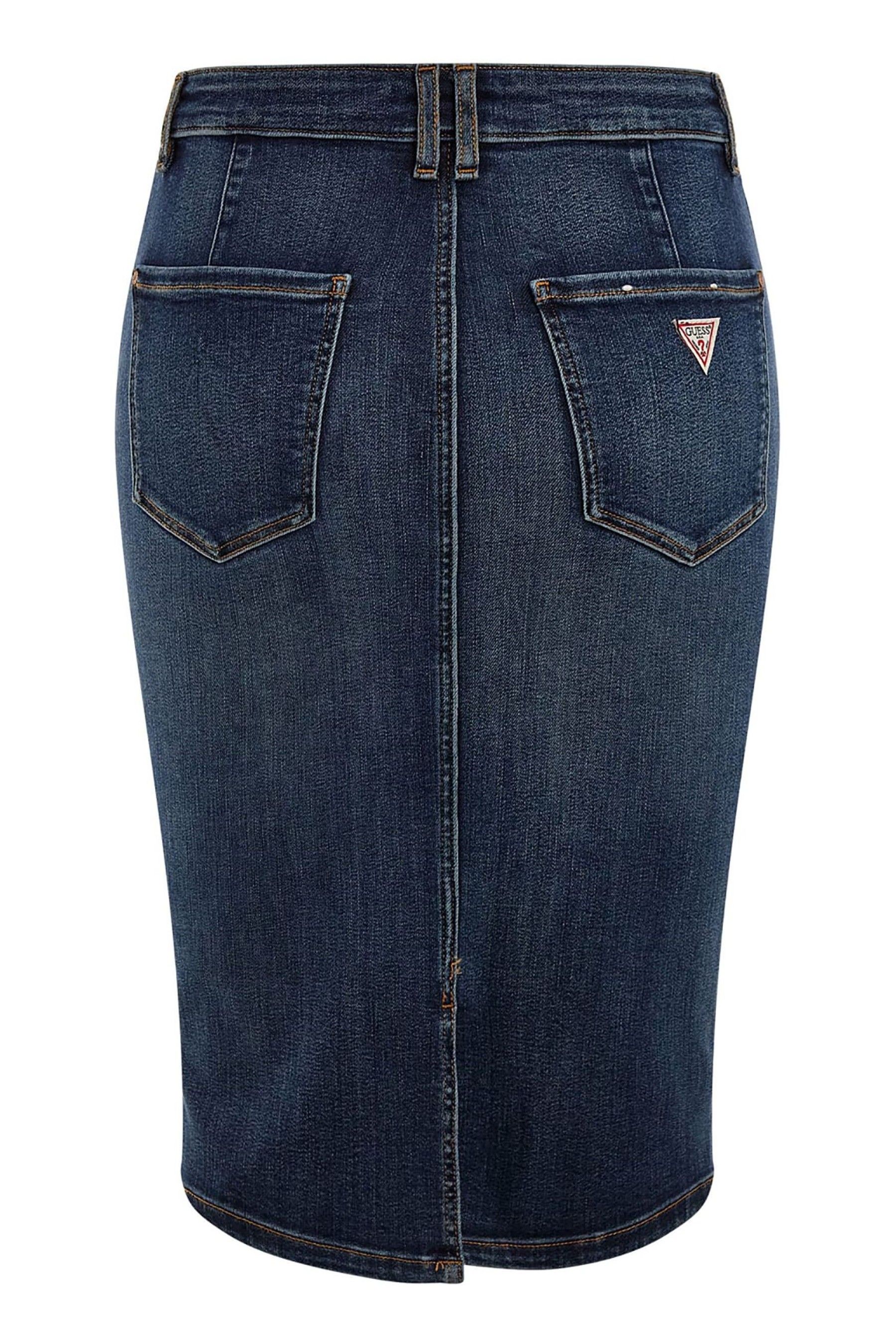 Buy Guess Blue Britt Denim Longuette Skirt from Next Luxembourg