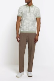 River Island Brown Elastic Ponte Trousers - Image 4 of 5