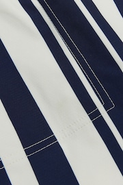 River Island Blue Elasticated Stripe Embroidery Swim Shorts - Image 4 of 4
