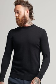 Superdry Off black Studios Merino Crew Jumper - Image 1 of 4