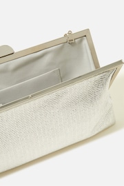 Accessorize Silver Womens Metallic Frame Clutch Bag - Image 4 of 4