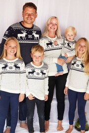 The Little Tailor Kids Green Christmas Reindeer Fairisle Jumper - Image 2 of 5