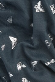Charcoal Grey Butterfly Foil Lightweight Scarf - Image 4 of 4