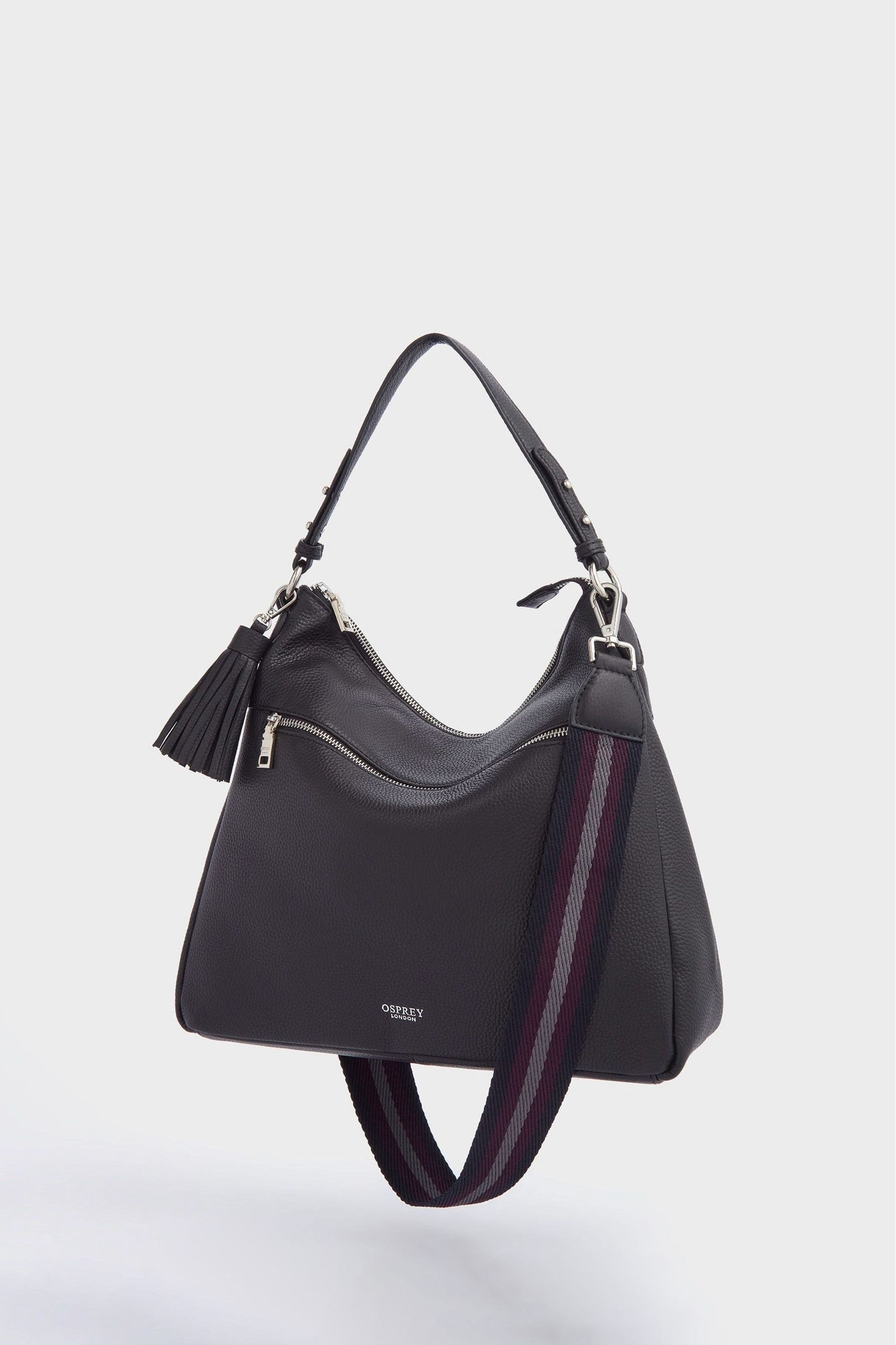 Gray leather hobo bag hot sale