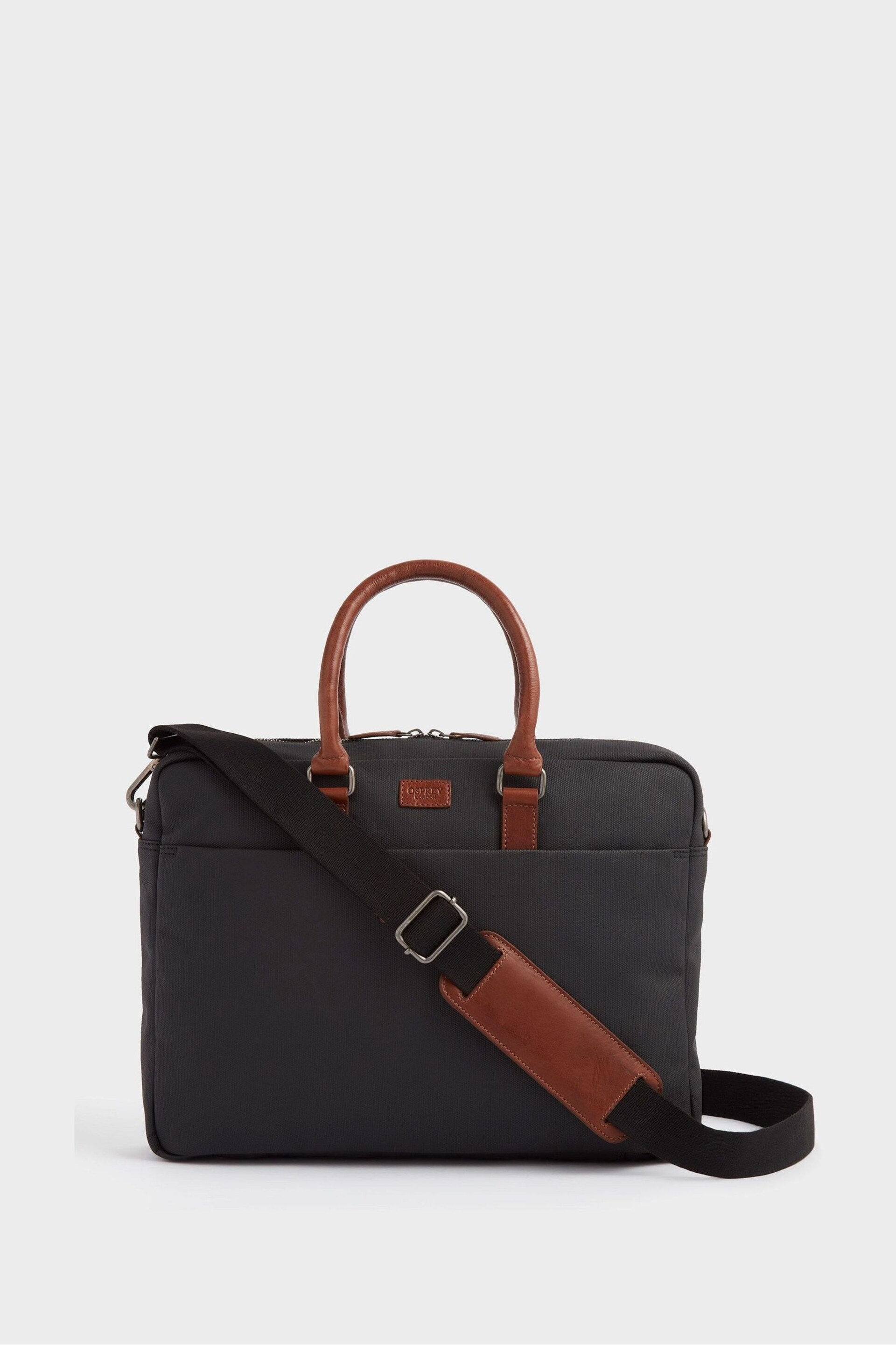 OSPREY LONDON Waxed Canvas & Glazed Calf Leather Grantham Laptop Bag - Image 1 of 7