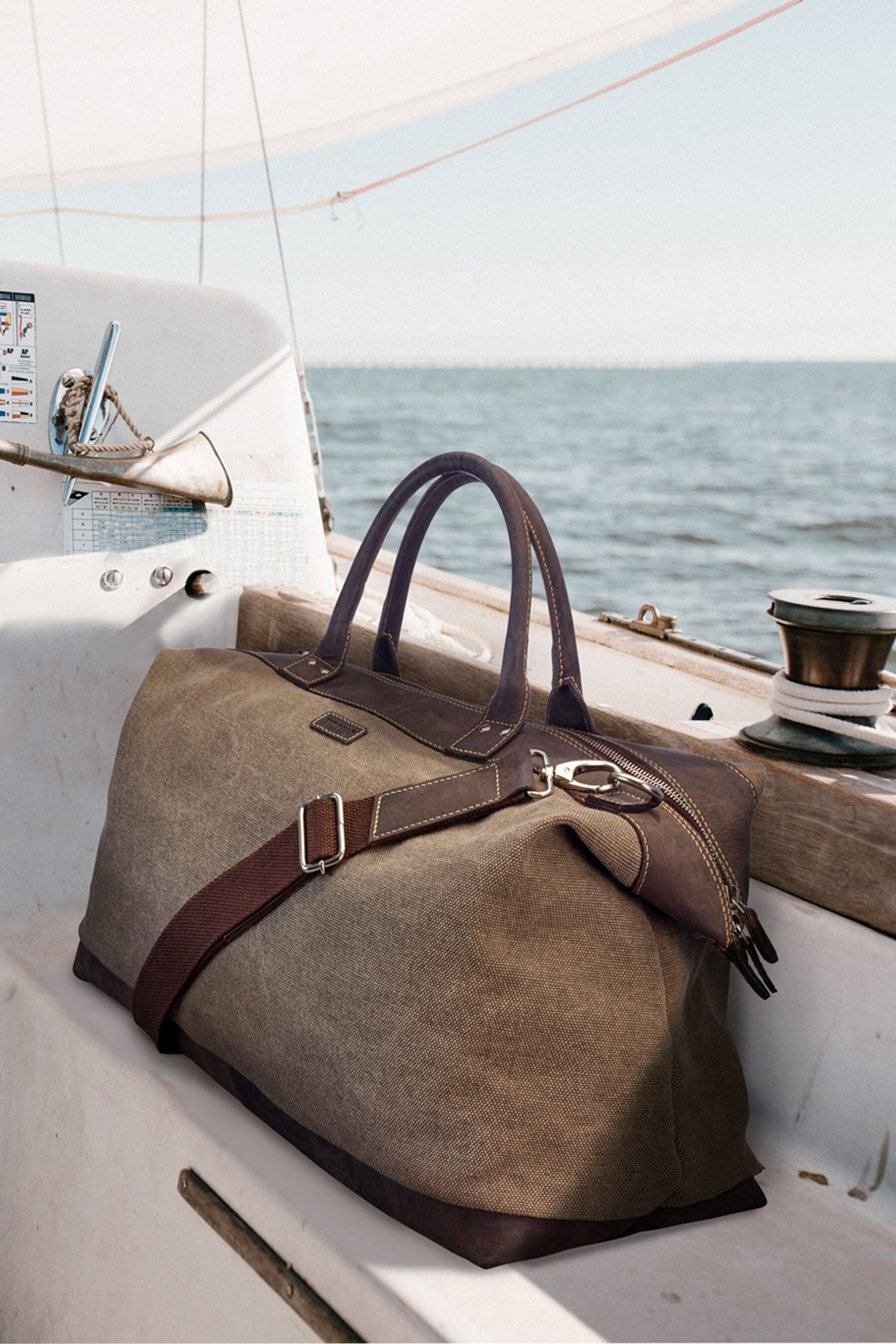 Buy OSPREY LONDON Stone Old Calf Leather Hunter Weekend Holdall Bag from Next Luxembourg