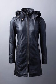 Lakeland Leather Rydalwater Leather Hooded Coat In Black - Image 8 of 12