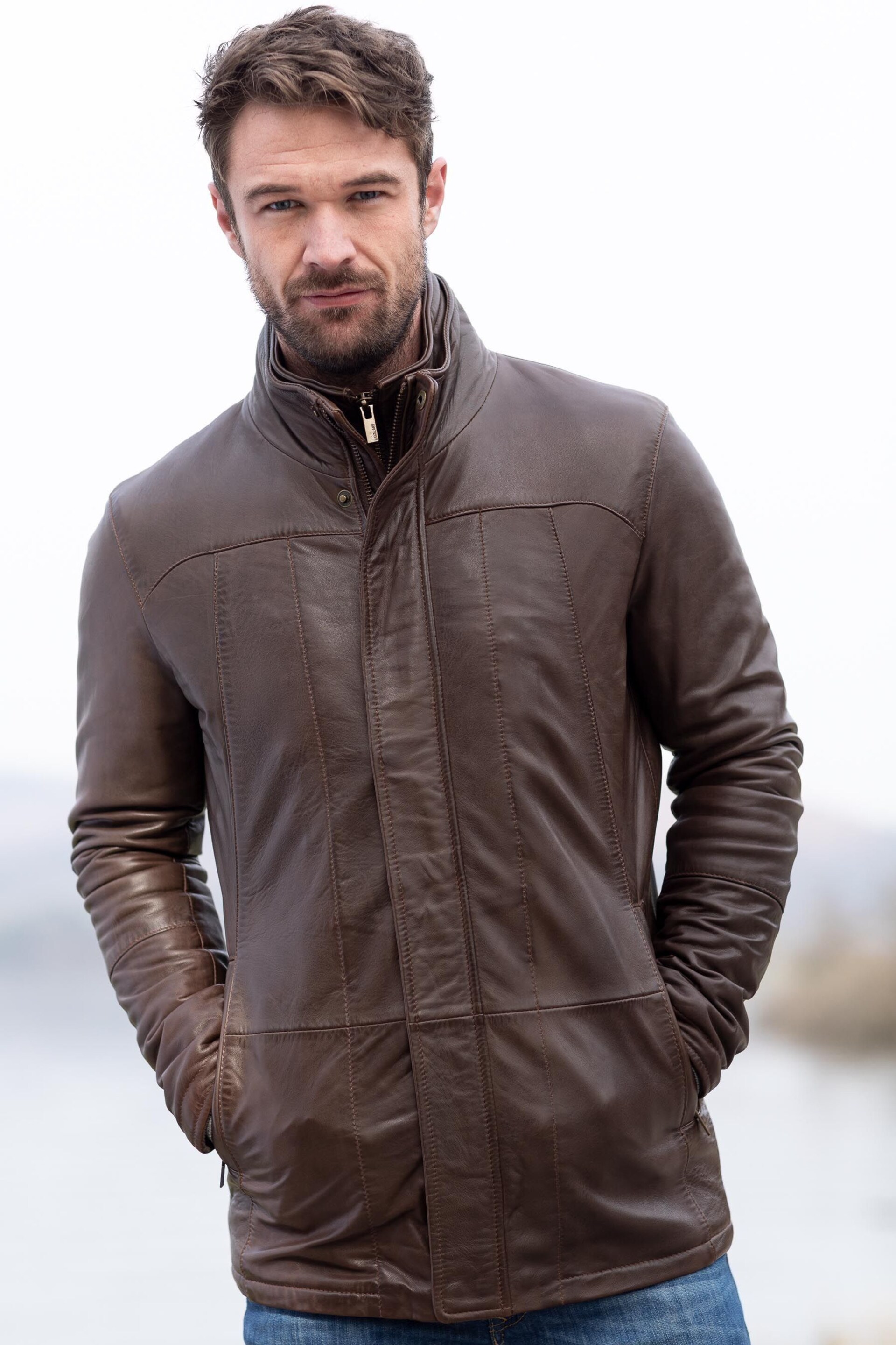 Lakeland Leather Brown Garsdale Leather Coat - Image 1 of 5