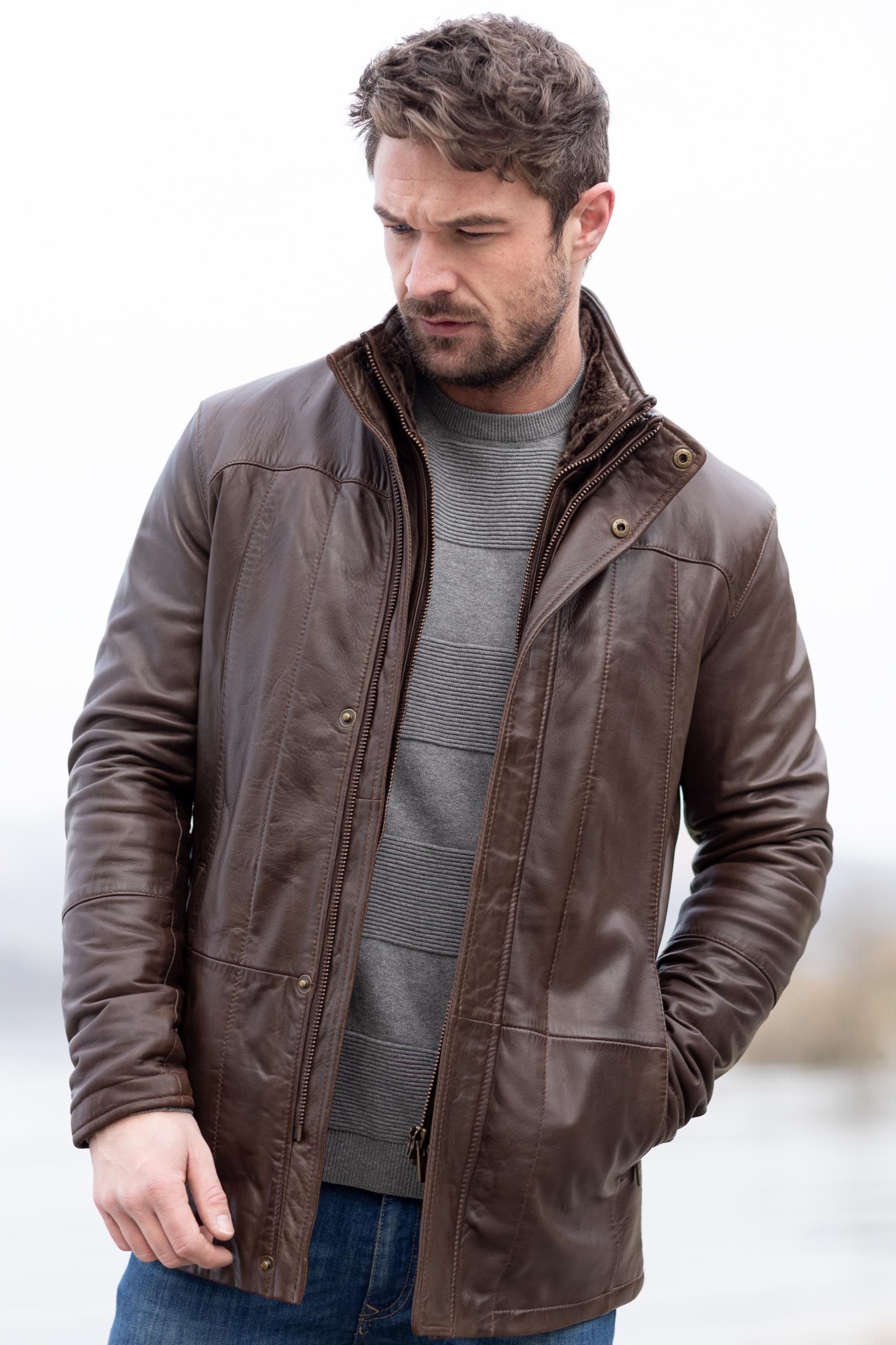 Lakeland Leather Brown Garsdale Leather Coat - Image 3 of 5