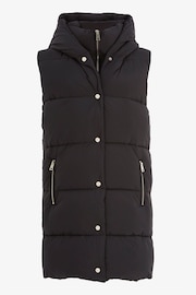 Mint Velvet Black Padded Longline Gilet - Image 5 of 6