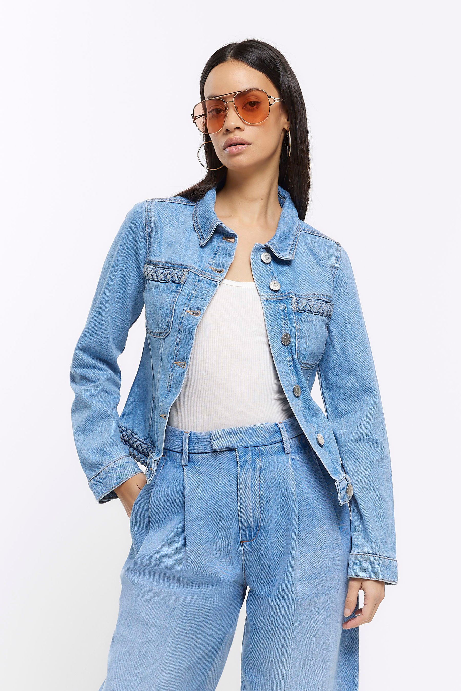 River island denim jacket womens clearance