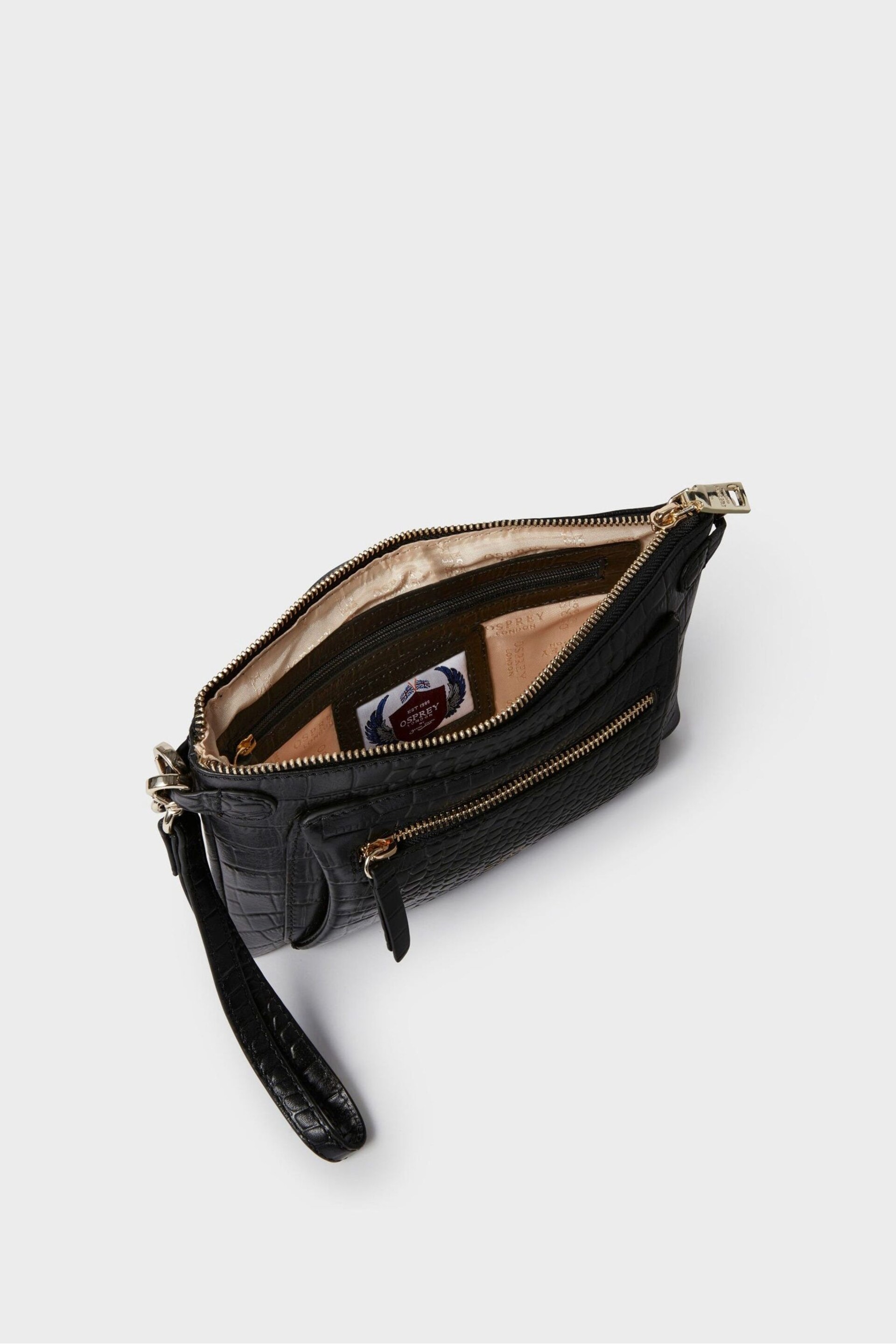 Osprey London  The Ruby Leather Cross-Body Cognac Clutch - Image 3 of 5