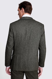 MOSS Pine Green Tailored Fit Pine Herringbone Suit Jacket - Image 3 of 6