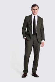 MOSS Pine Green Tailored Fit Pine Herringbone Suit Jacket - Image 4 of 6