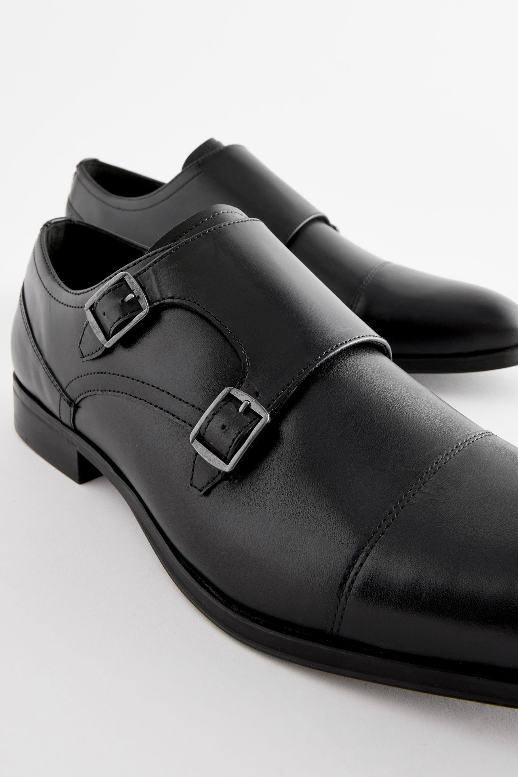 Black suede monk shoes clearance