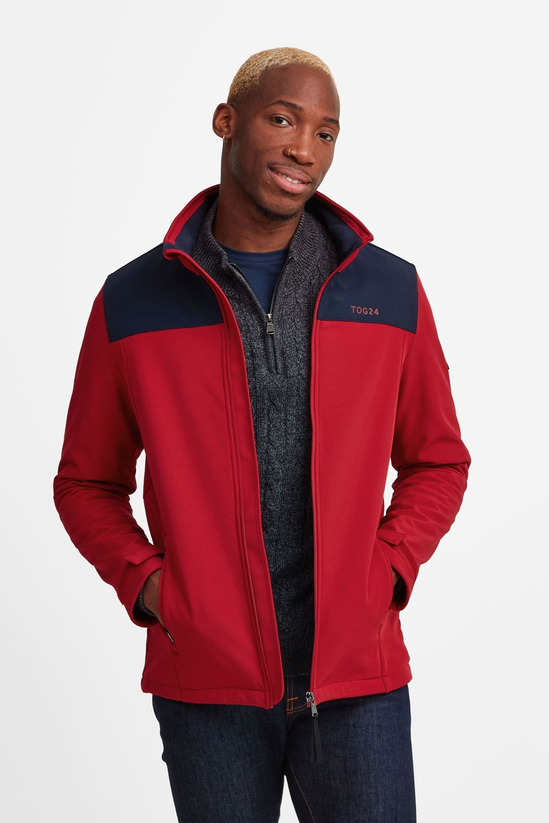 Mens red softshell jacket top