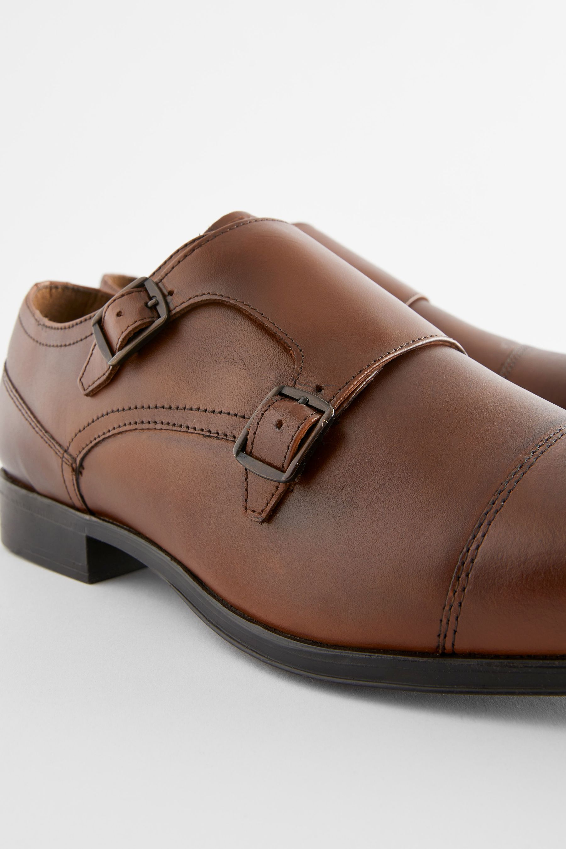 Buy Tan Brown Leather Double Monk Shoes from Next USA