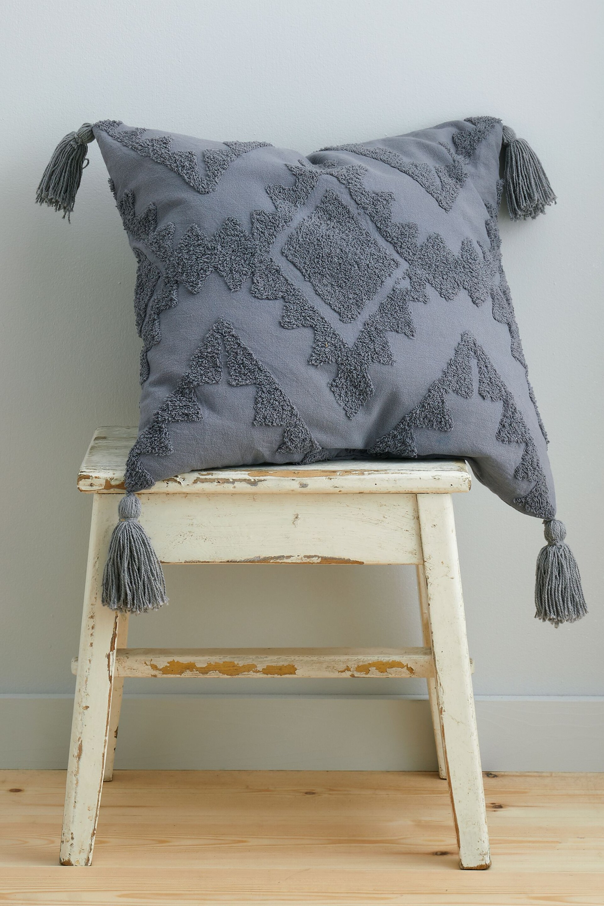 Pineapple Elephant Grey Imani Tufted Cushion - Image 1 of 4