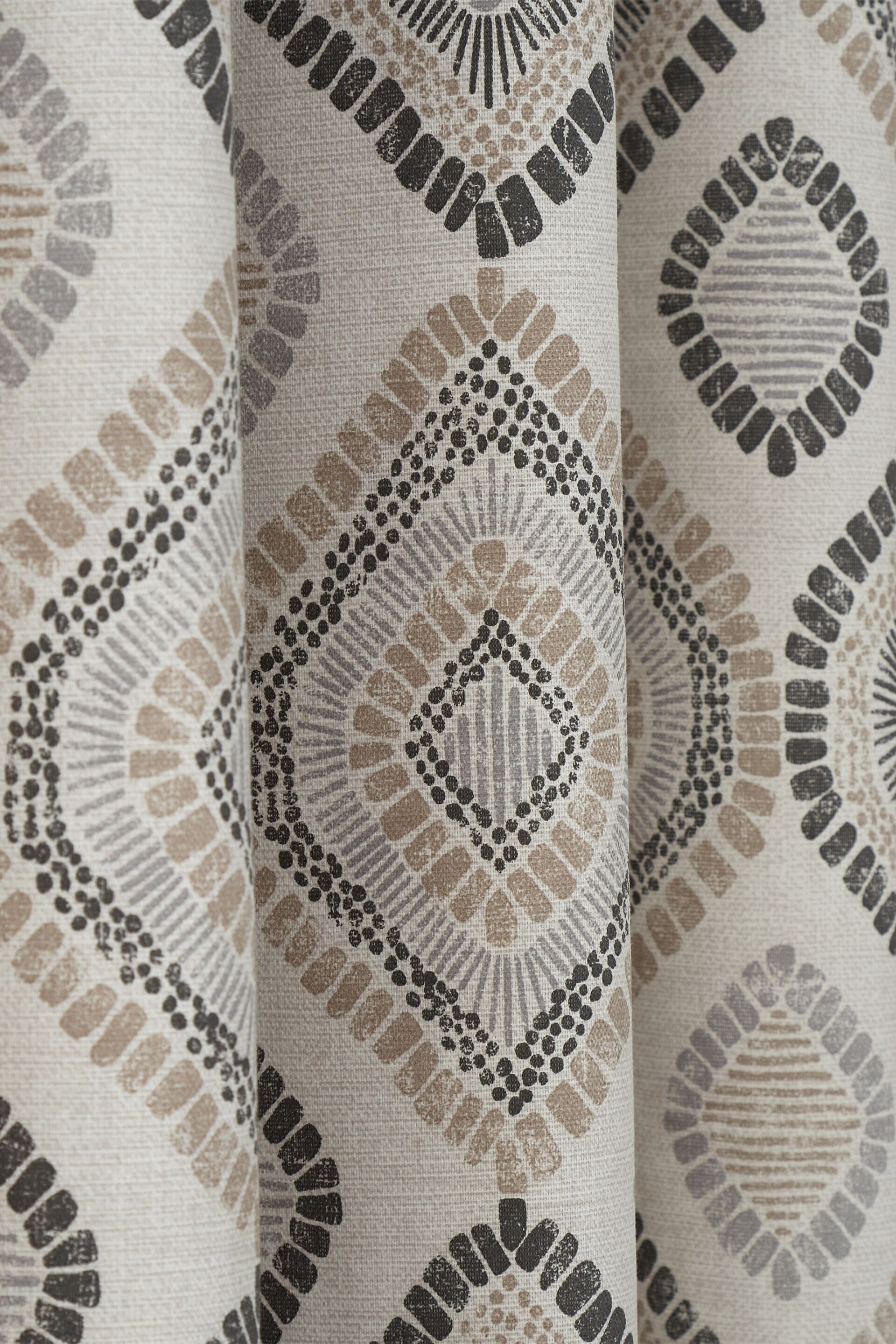 Pineapple Elephant Natural Ziri Eyelet Curtains - Image 2 of 5