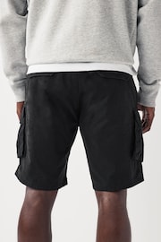 Black Cotton Cargo Shorts - Image 3 of 9