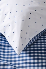 The White Company Blue Organic-Cotton Reversible Gingham Pillowcase - Image 2 of 2