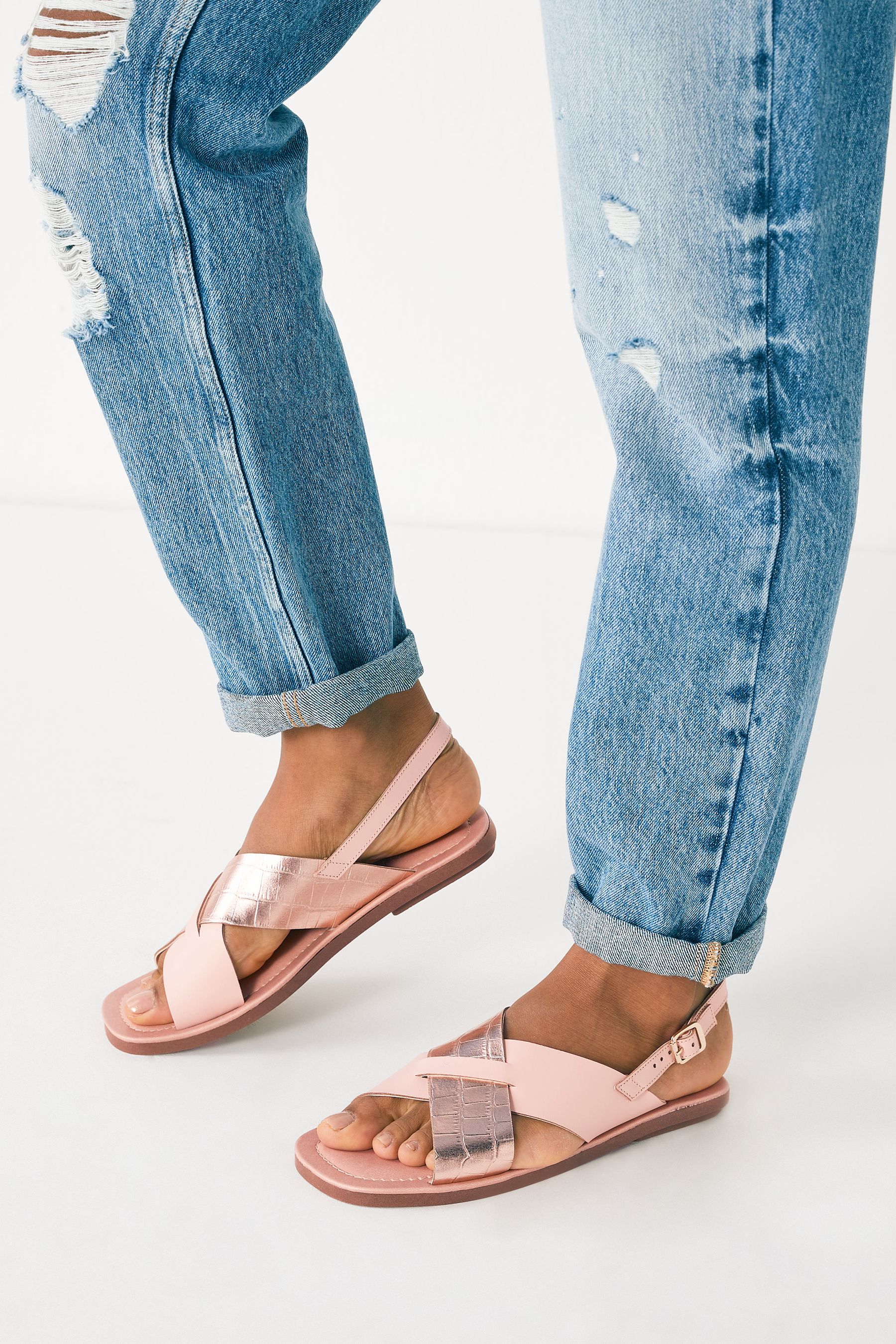 Blush pink wide fit sandals store