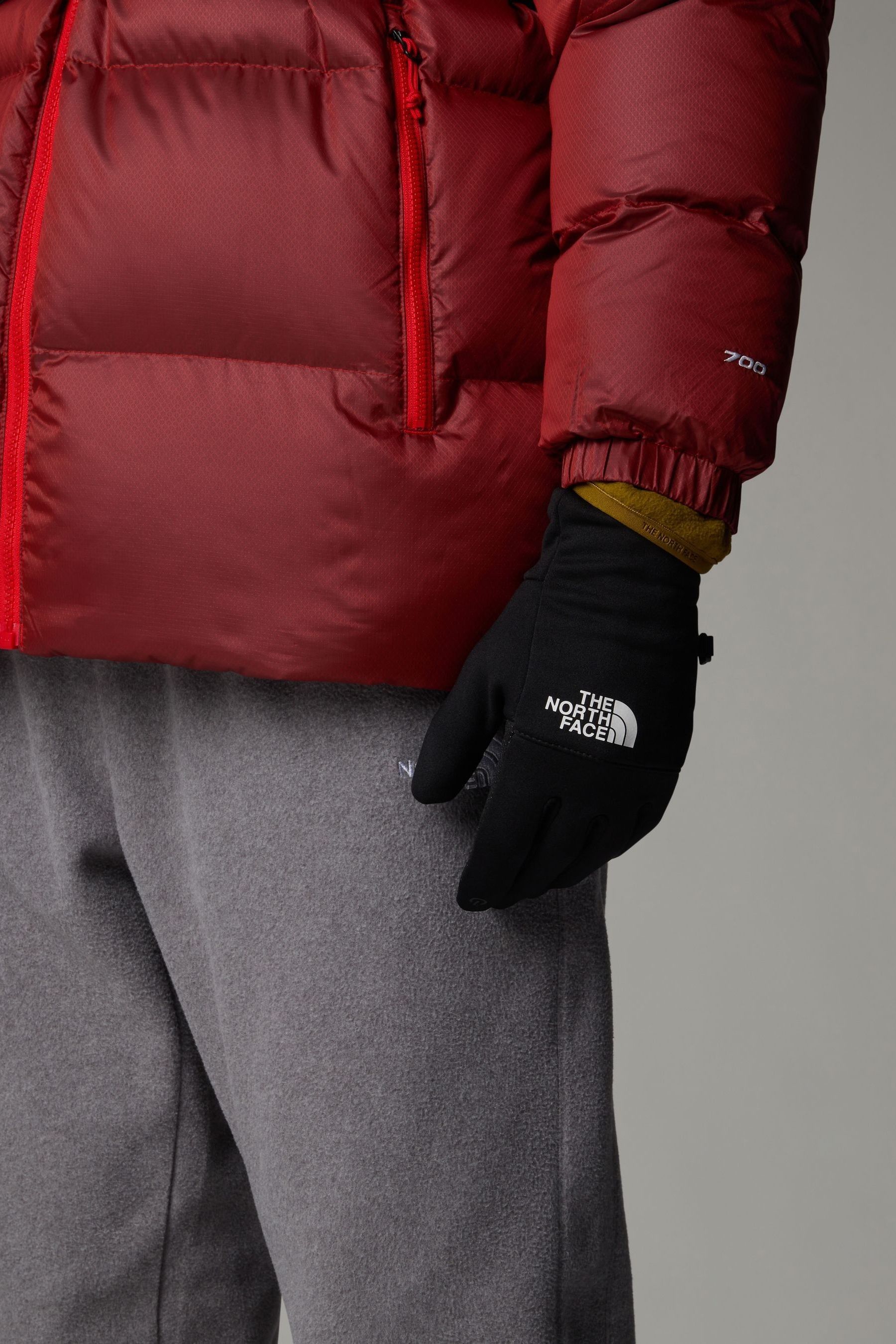 The North Face Etip Recycled Gloves Black White Logo L