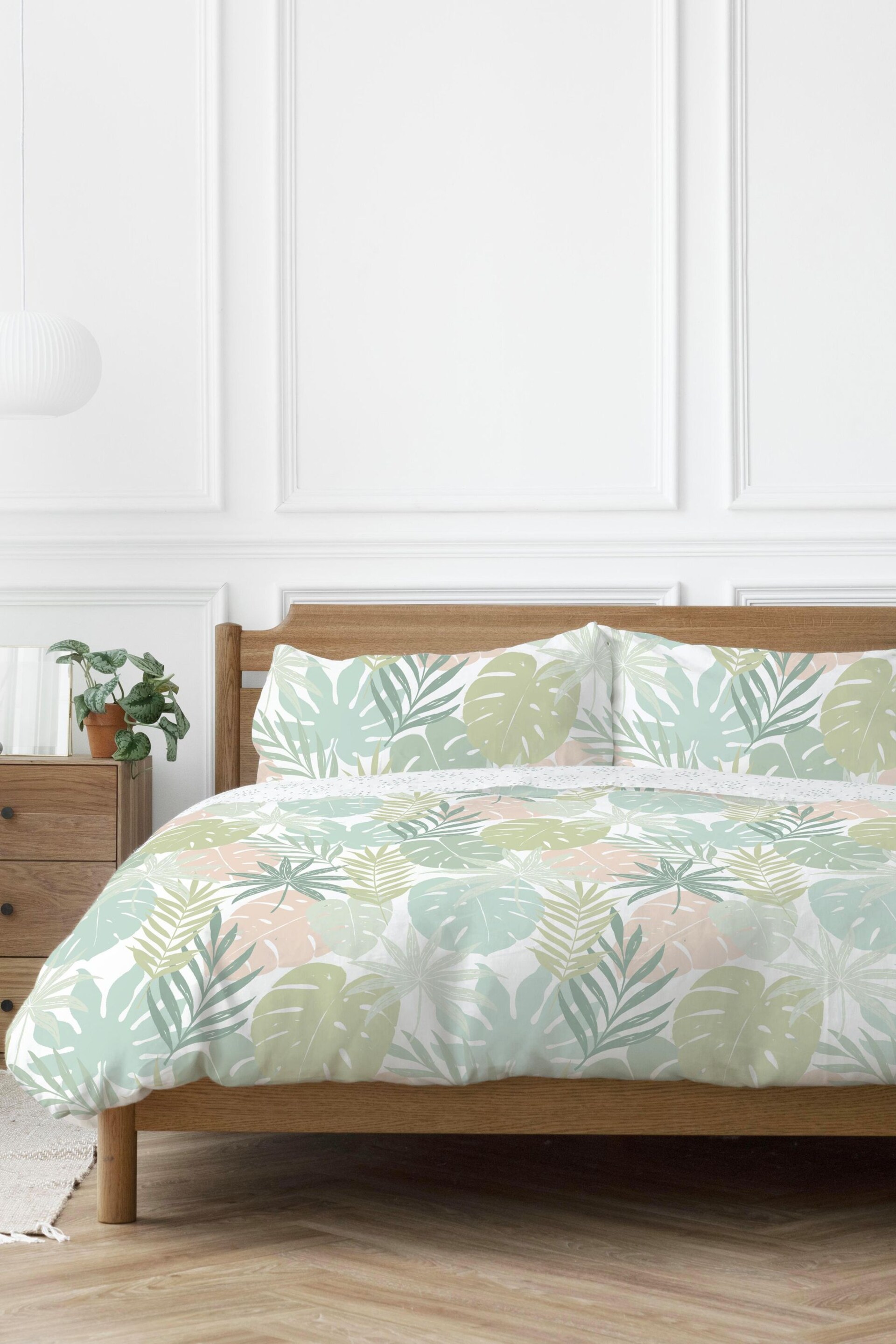 Copenhagen Home Green Tropical Duvet Cover and Pillowcase Set - Image 1 of 2