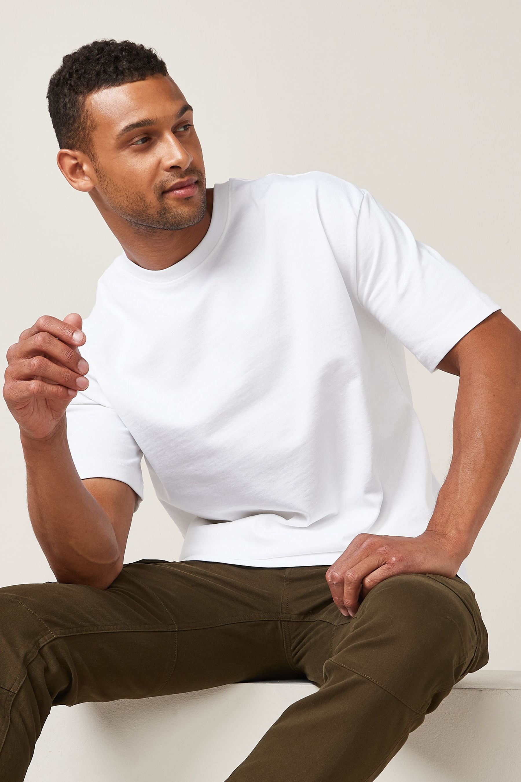 Buy White Relaxed Fit Heavyweight T Shirt from the Next UK online shop