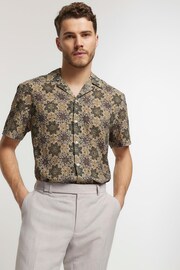 River Island Green Floral Broderie Print Shirt - Image 1 of 4