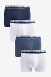 River Island Blue White Split Trunks 4 Pack - Image 1 of 8