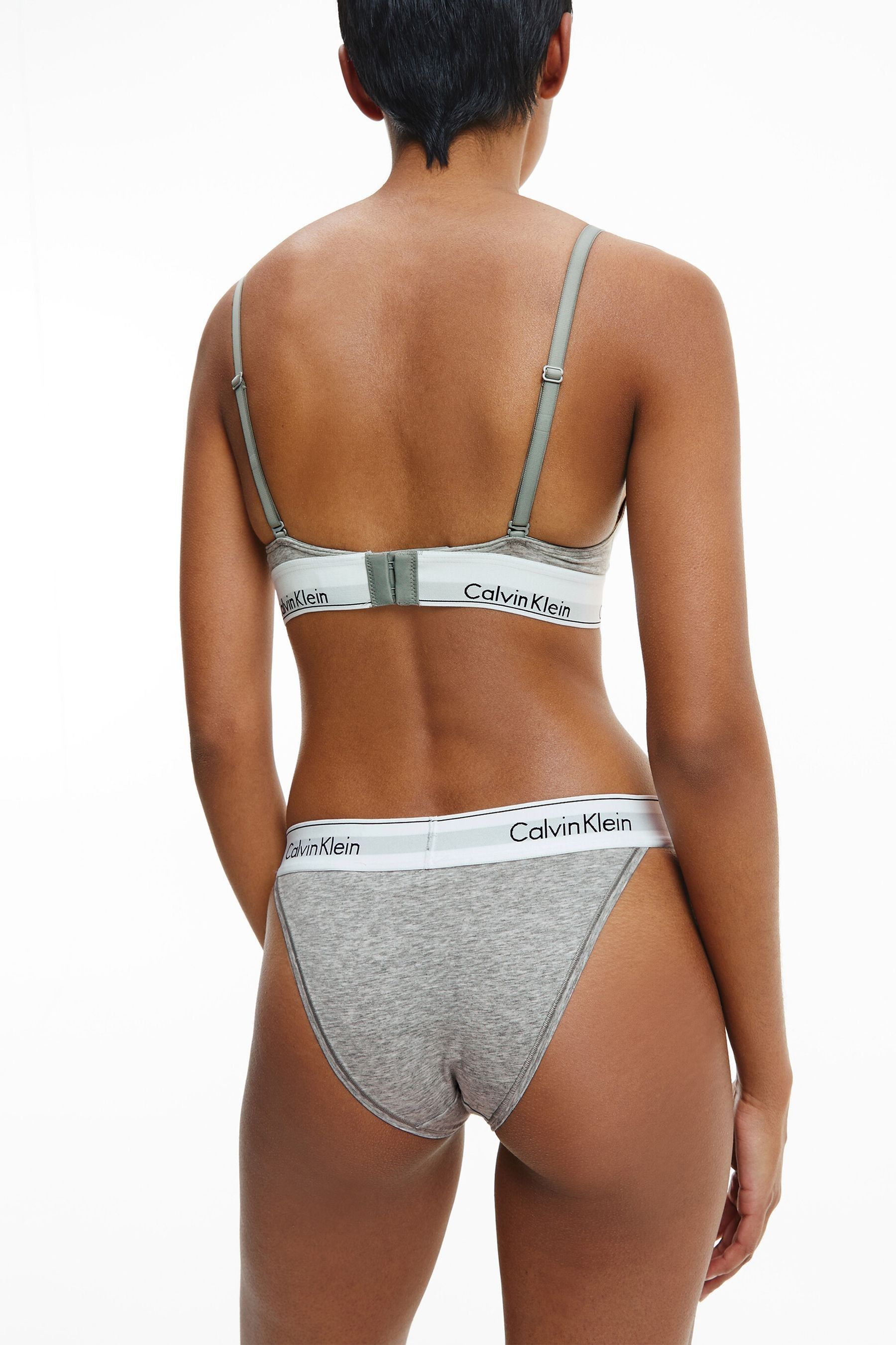Buy Calvin Klein Grey Modern Cotton Bikini Knickers from Next Luxembourg