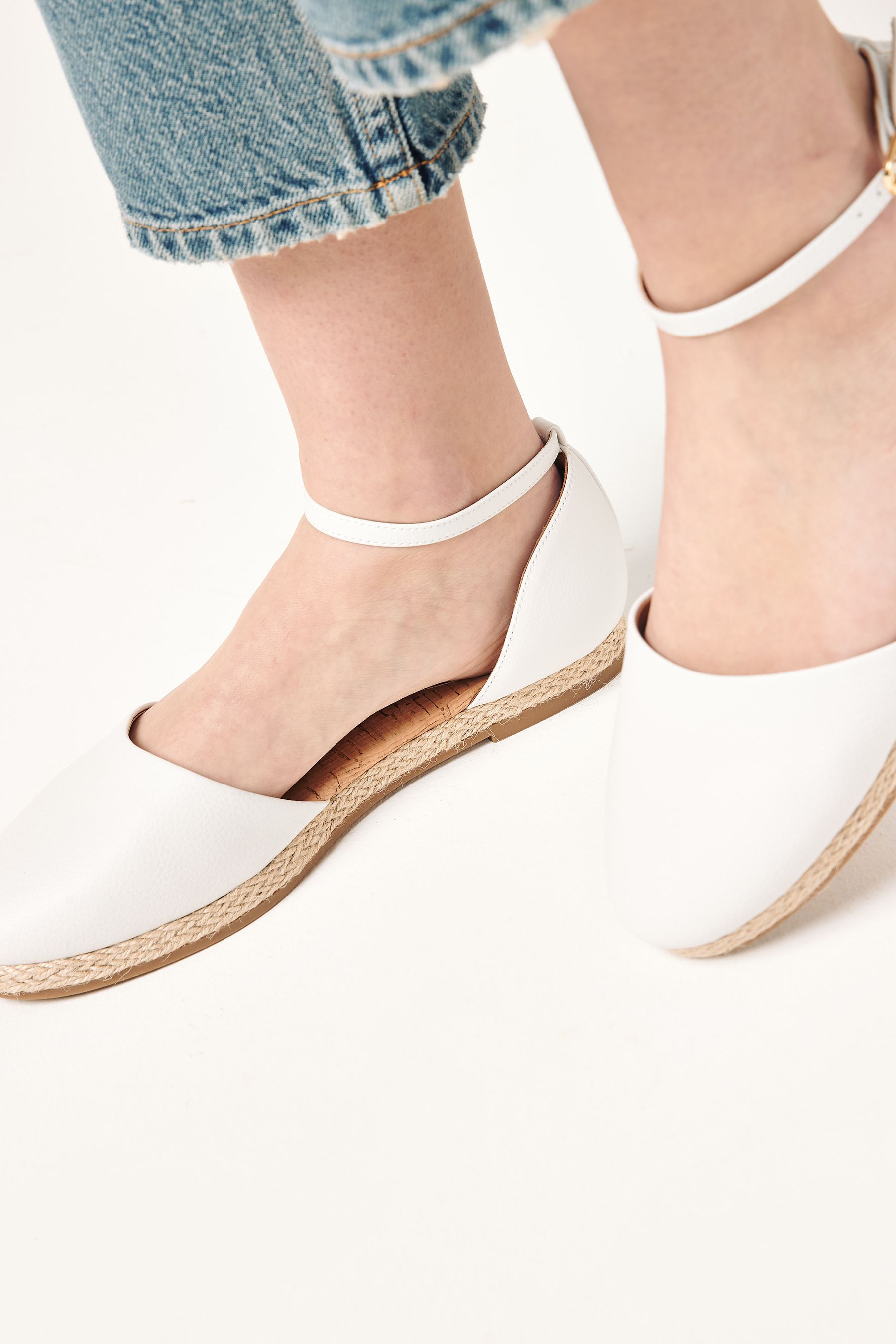 Buy White Closed Toe Ankle Strap Espadrille Shoes from Next Germany