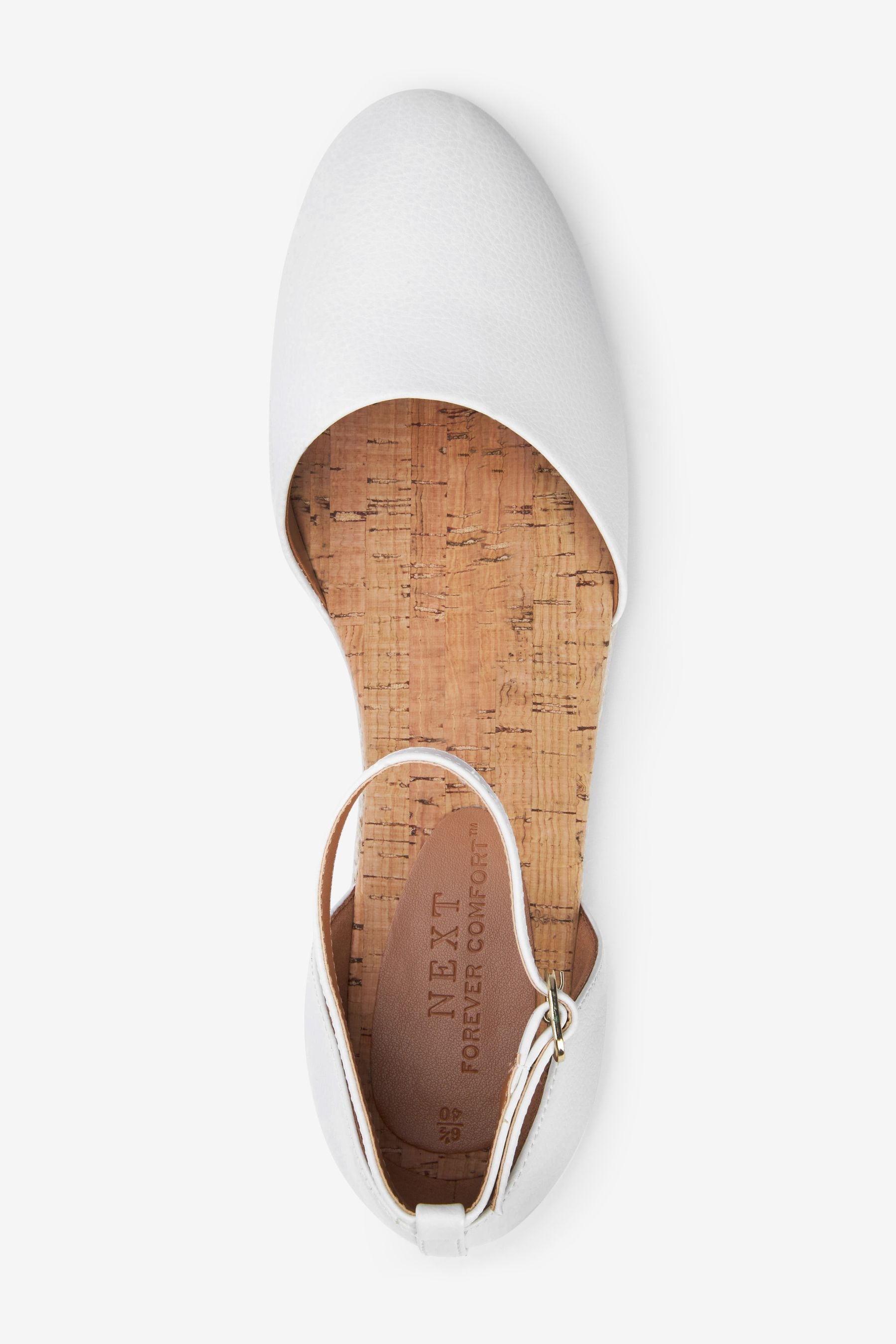 White Closed Toe Ankle Strap Espadrille Shoes