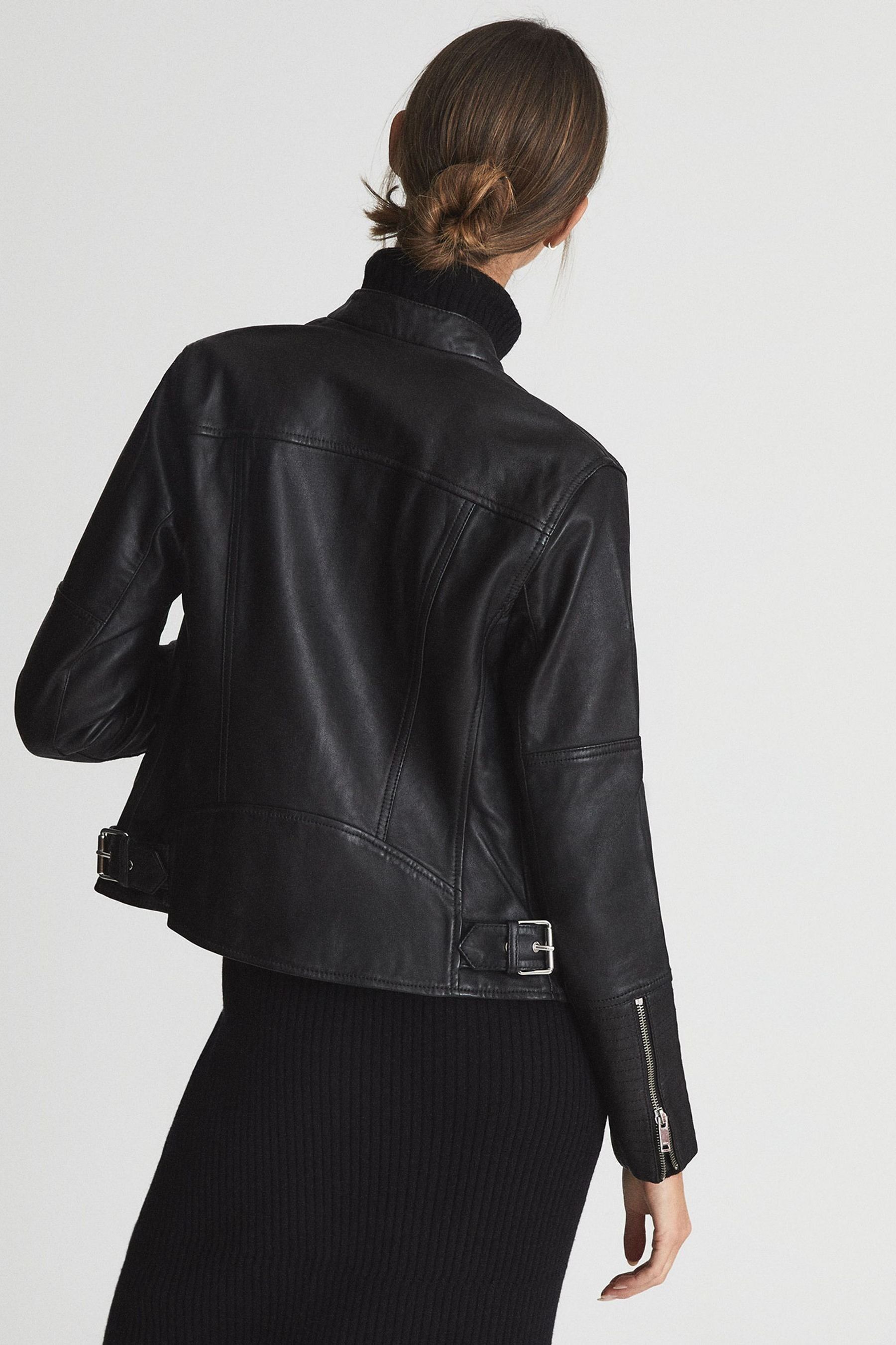 Reiss tay leather biker jacket hot sale