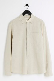 River Island Cream Long Sleeve Linen Shirt - Image 2 of 3