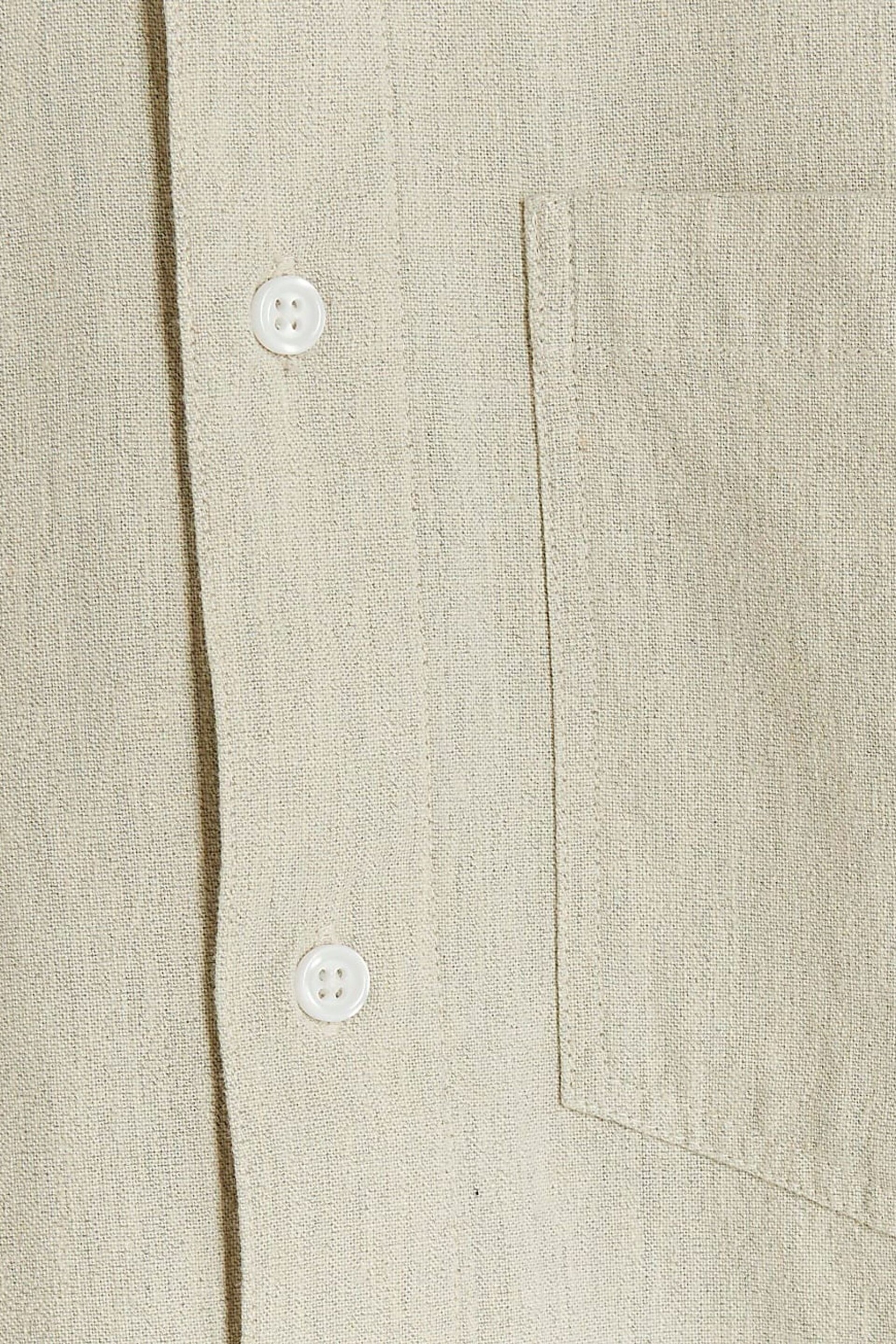 River Island Cream Long Sleeve Linen Shirt - Image 3 of 3